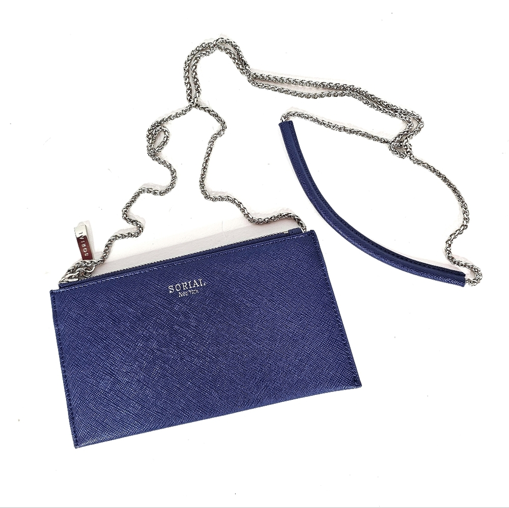 Sorial Blue Clutch Elegant Wristlet Bag